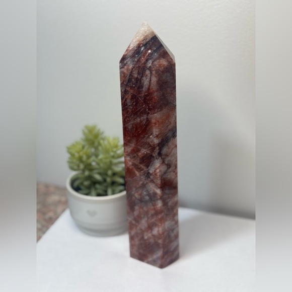 Huge Beautiful Fire Quartz Crystal Tower - Picture 1 of 10